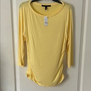 White House Black Market Yellow Blouse